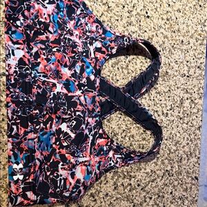 Under Armour Black Multicolor Printed Sports Bra
